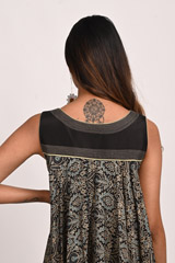 Black Printed Flared KurtiDSC_3416