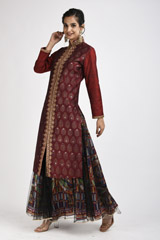 Red Embellished Jacket_SUB0983