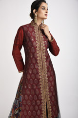 Red Embellished Jacket_SUB0988