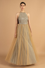 Beige Flared Gown