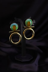 Turquoise Green Streaked Earrings