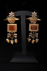 Pearl And Stone Earrings