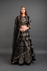Black Zari Embroidered Lehenga3772_video