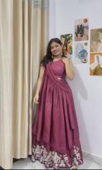 Magenta Embroidered Top Bottom Set1