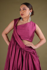 Magenta Embroidered Top Bottom SetDSC03087