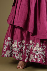 Magenta Embroidered Top Bottom SetDSC03088