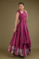 Magenta Embroidered Top Bottom SetDSC03091