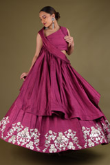 Magenta Embroidered Top Bottom SetDSC03092