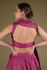 Magenta Embroidered Top Bottom SetDSC03097