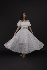 White Floral Day Gown