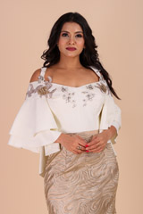 Off-white And Gold Metallic Embroidery GownIMG_8274