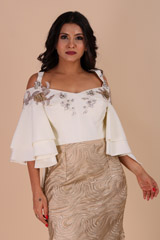 Off-white And Gold Metallic Embroidery GownIMG_8282