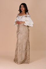 Off-white And Gold Metallic Embroidery GownIMG_8285