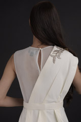 White Peplum Mermaid Gown_DTR9761