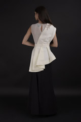 White Peplum Mermaid Gown_DTR9762