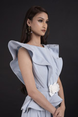 Blue Ruffle Gown_DTR9797