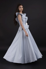 Blue Ruffle Gown_DTR9799