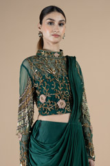 Hand Embriodered Tasseled Blouse With Drape BottomDSC08519