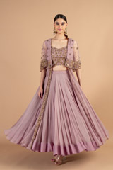 Lilac Hand Embroidred Lehenga