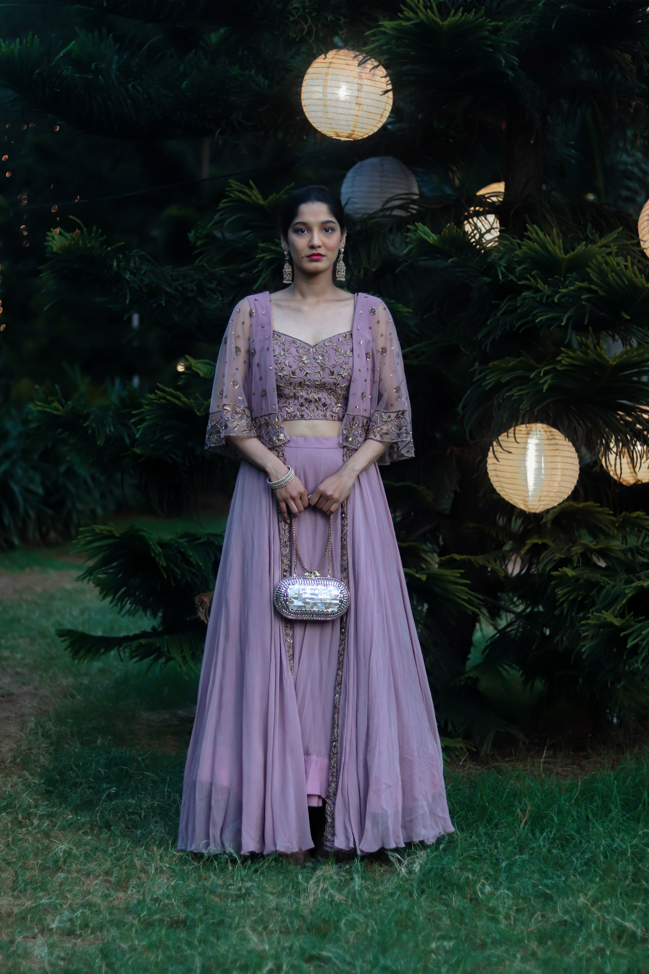 LILAC HAND-EMBROIDERED LEHENGA