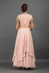 Peach Hand Embroidered Top Bottom Set_DSC8627-Edit