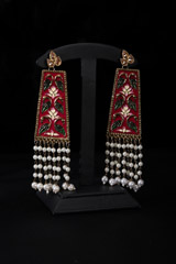 Minakari And Pearls Earrings