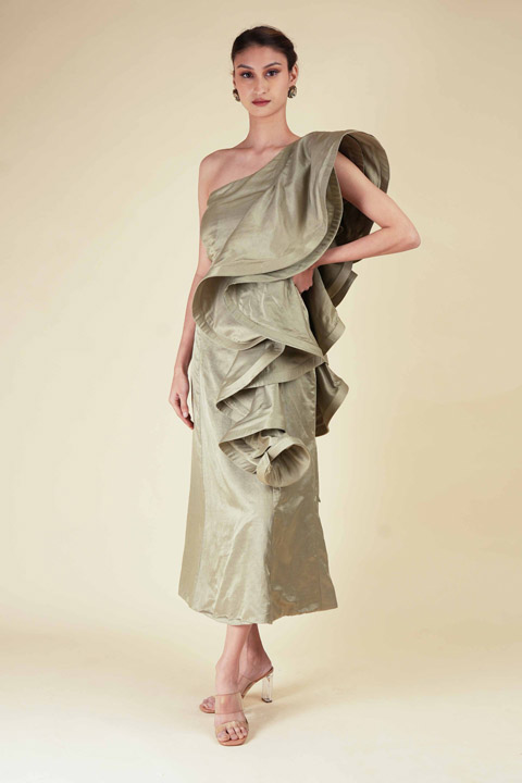 Green Ruffled Dress