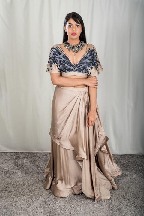 Beige Top Bottom Set