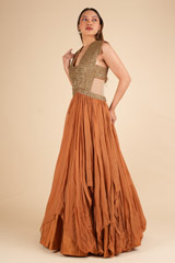 Beige Taffeta Silk GownDSC01737