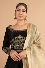 Black Gota Embroidered LehengaDSC01156