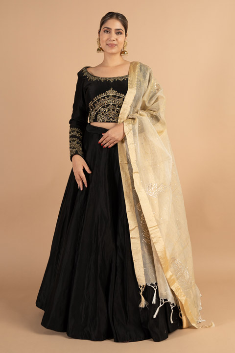 Black Gota Embroidered Lehenga