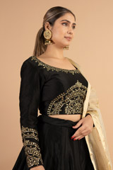 Black Gota Embroidered LehengaDSC01161
