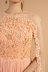 Peach Cape Drape GownDSC00888