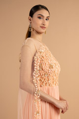 Peach Cape Drape GownDSC00892