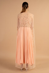 Peach Cape Drape GownDSC00897