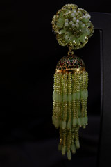 Green Floral Drop EarringsIMG_9635