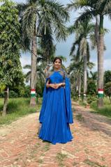 Royal Blue Cape Gown1