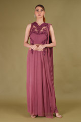 Onion Pink Draped Saree