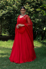 Red Embellished LehengaIMG_0484