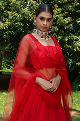 Red Embellished LehengaIMG_0487