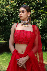 Red Embellished LehengaIMG_0494