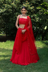 Red Embellished LehengaIMG_0497