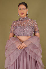 High Neck Collar Blouse LehengaDSC08915