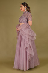 High Neck Collar Blouse LehengaDSC08917