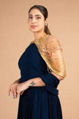 Navy Blue Shoulder Tassel GownDSC08235