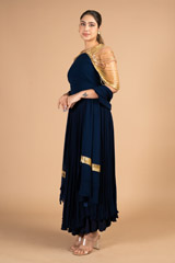 Navy Blue Shoulder Tassel GownDSC08236