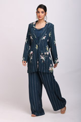 Blue Blazer Pants Set