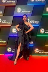 Black One Shoulder Asymmetrical Gown