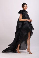 Black One Shoulder Asymmetrical GownIMG_8580
