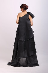 Black One Shoulder Asymmetrical GownIMG_8603